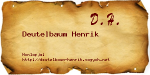Deutelbaum Henrik névjegykártya